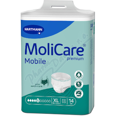 KALHOTKY NAVLÉKACÍ MOLICARE MOBILE 5 KAPEK XL BOKY 130-170CM,1183ML,14KS