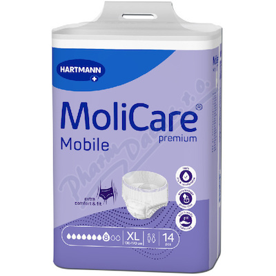 KALHOTKY NAVLÉKACÍ MOLICARE MOBILE 8 KAPEK XL BOKY 130-170CM,2421ML,14KS