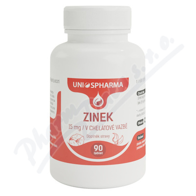 Uniospharma Zinek 15mg v chelátové vazbě tbl.90