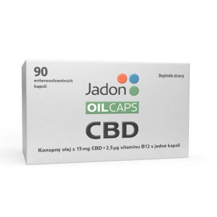 Jadon OIL CAPS konop.olej 15mg CBD+vit.B12 cps.90